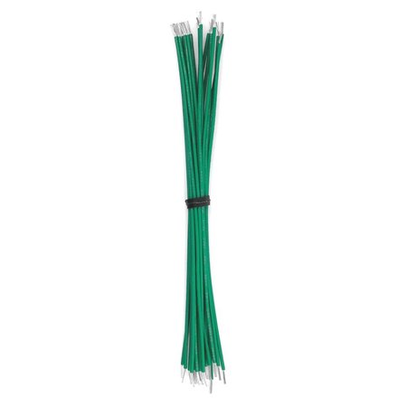 REMINGTON INDUSTRIES Cut And Stripped Wire, 24 AWG PTFE, Stranded, Green 12in Leads, 100PK CS24PTFESTRGRE-12-100